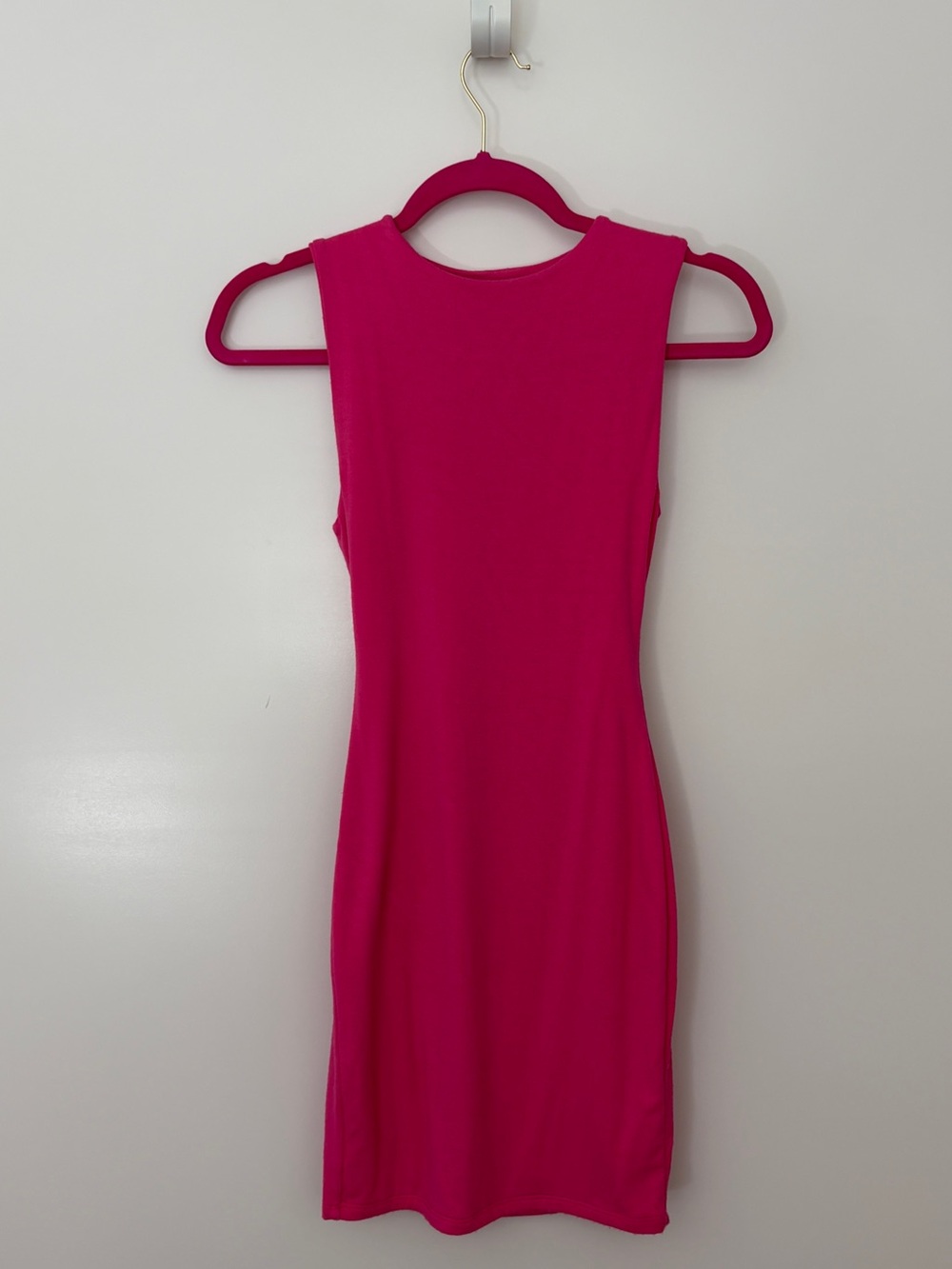 naked wardrobe pink mini bodycon dress